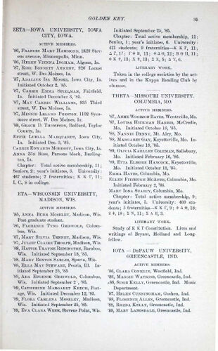 Chapter Record for 1885-86: Eta - Wisconsin University (image)